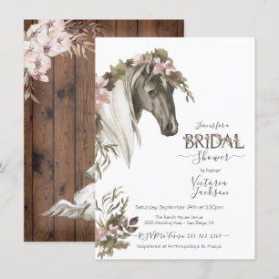 Floral Horse Ranch Bridal Shower Invitation