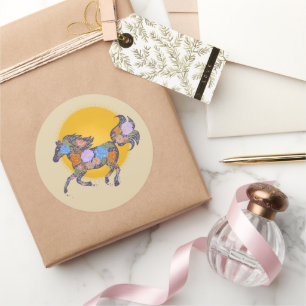 Floral Horse Silhouette_Purple Sticker