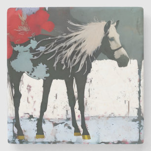 Floral Horse Stone Coaster