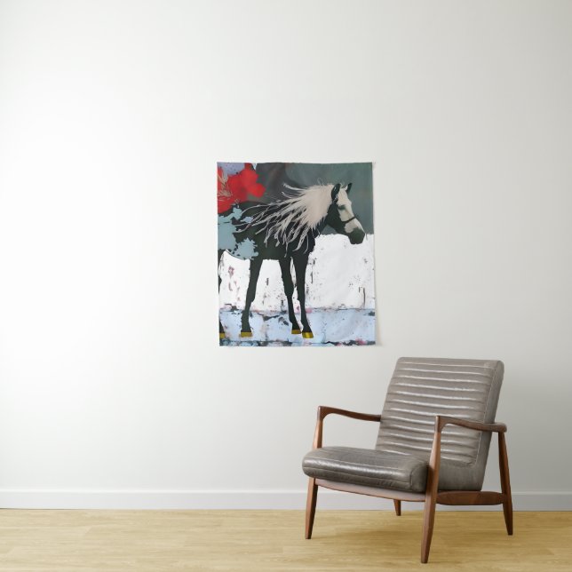 Floral Horse Tapestry (In Situ)