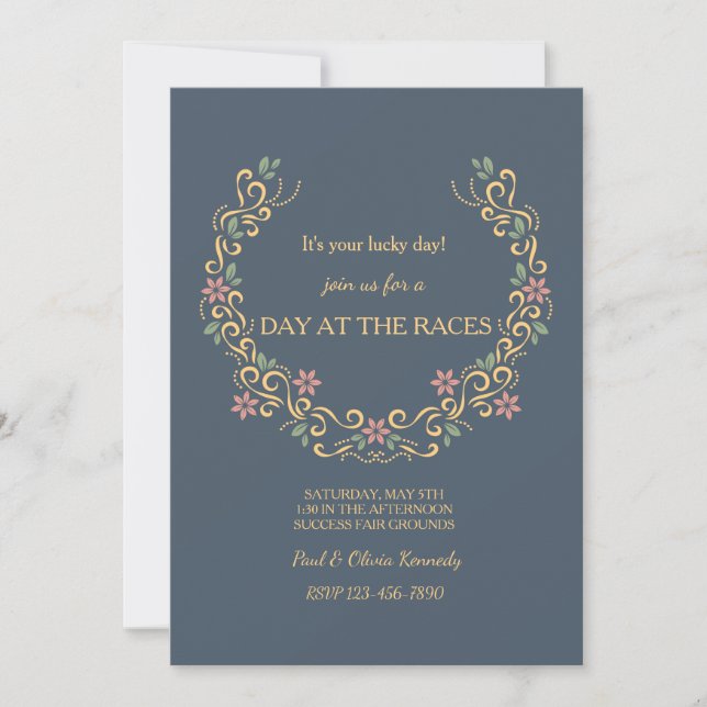 Floral Horseshoe Invitation (Front)