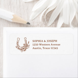Floral Horseshoe Western Chic Return Address