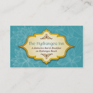 Floral Hospitality Turquoise Business Card