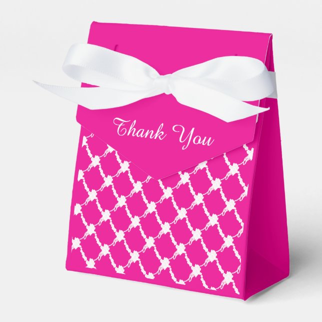  Floral Hot Pink  Design Favour Box (Front Side)