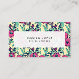 Floral Hot Pink Floral Painting Generic Business C Card