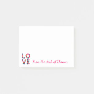 Floral Hot Pink Love Blue Yellow Flowers Post-it Notes