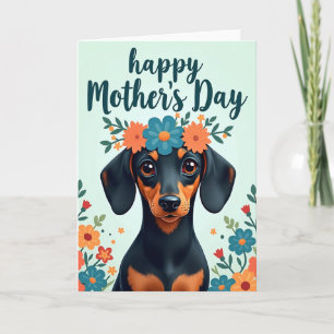 Floral Hound Greeting Card