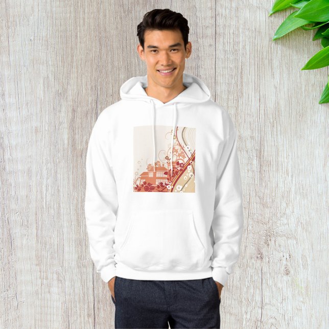 Floral House Illustration Swirl and Nature Pattern Hoodie (Creator Uploaded)