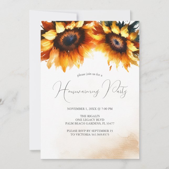 Floral House Warming Party Invitations (Front)