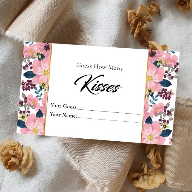 Floral How Many Kisses Bridal Enclosure Card (Creator Uploaded)