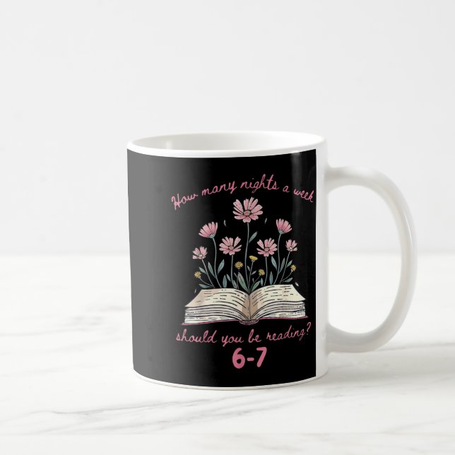Floral How Many Night A Week Should You Be Reading Coffee Mug (Right)