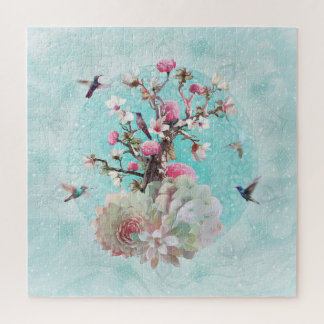 FLORAL HUMMINGBIRD JIGSAW PUZZLE