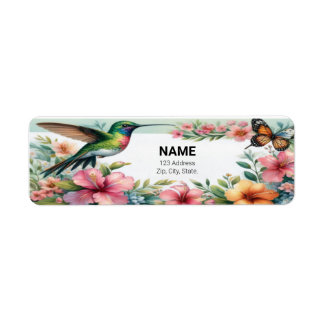 “Floral Hummingbird Personalised Name Tag”.