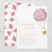 Floral Hydrangea Hot Air Balloon Baby Shower | 