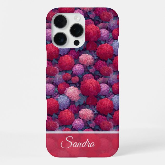 Floral hydrangeans Custom Name Iphone Case For Her (Back)