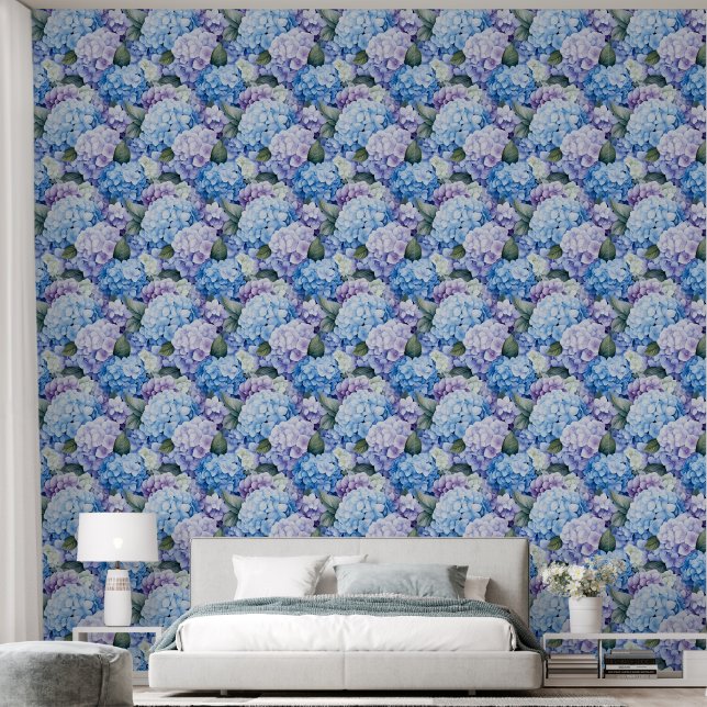 Floral Hydrangeas Wallpaper (Bedroom)