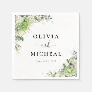Floral Hydrangeas Wedding Napkin