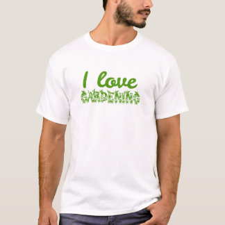 Floral "I Love Gardening" Typography T-Shirt
