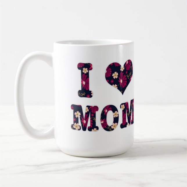Floral I Love Mum  Coffee Mug (Left)