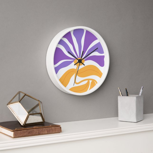 Floral Illustration Artwork Clock (Office)