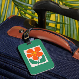 Floral Illustration Artwork Luggage Tag
