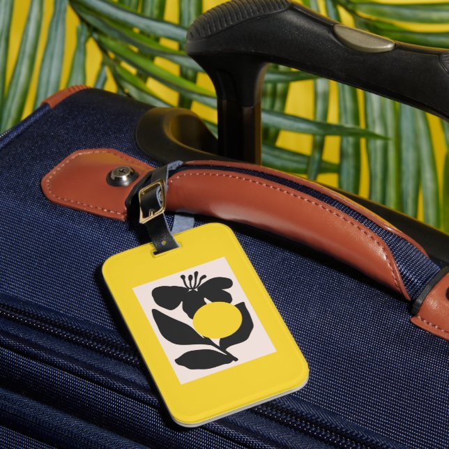 Floral Illustration Artwork Luggage Tag (Front Insitu 1)