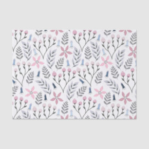 Floral illustration falling tissue paper