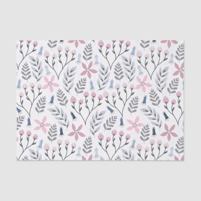 Floral illustration falling tissue paper (Front)