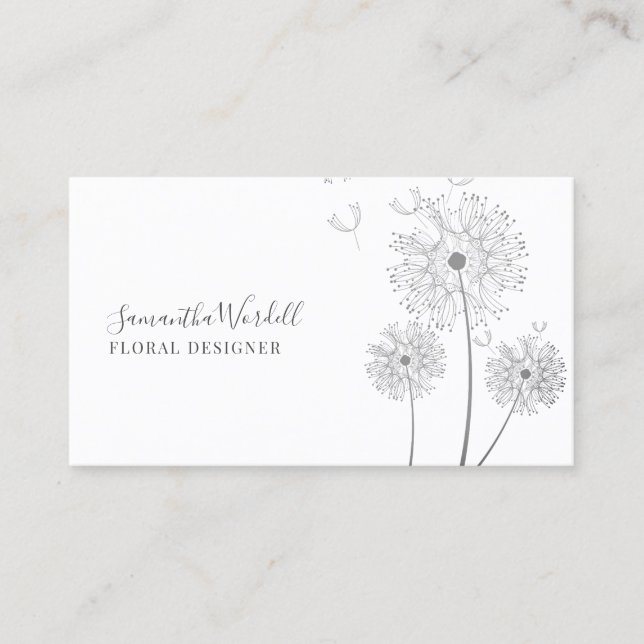 Floral Illustration Florist Business Card (Front)