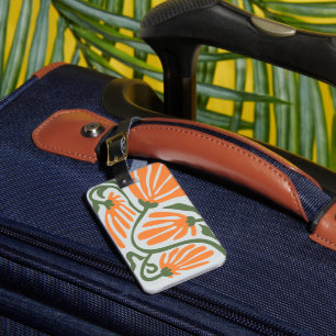 Floral Illustration Luggage Tag