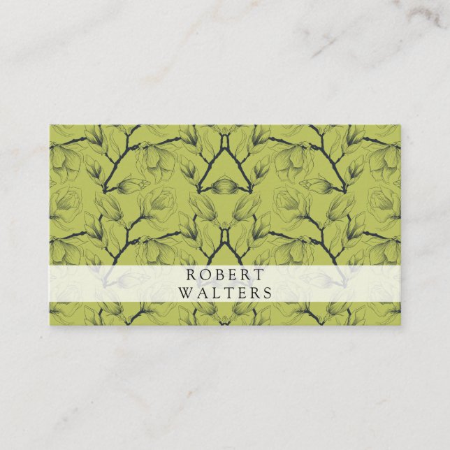 Floral Illustration Pattern Business Card (Front)