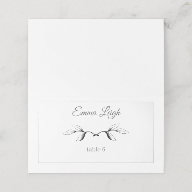 Floral Illustration Place Cards (Outside Unfolded)