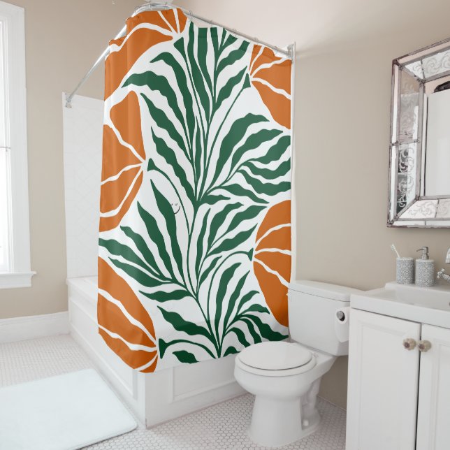 Floral Illustration Shower Curtain (In Situ)