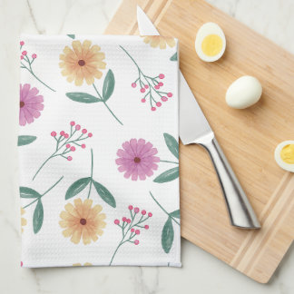 Floral Illustration Tea Towel