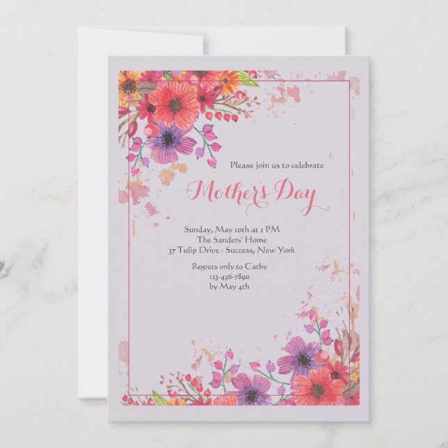 Floral Impression Invitation (Front)