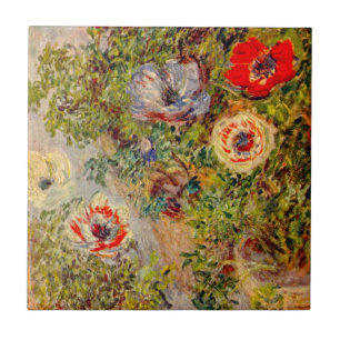 Floral Impressionist Painting - Claude Monet Tile