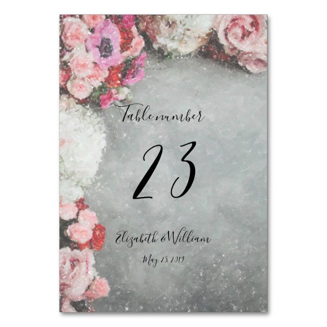 Floral Impressions Table Number (Front)