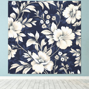 Floral in Blue Canvas Print
