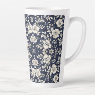 Floral in Blue Latte Mug