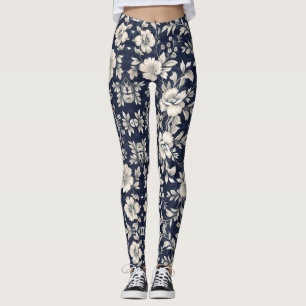 Floral in Blue Leggings