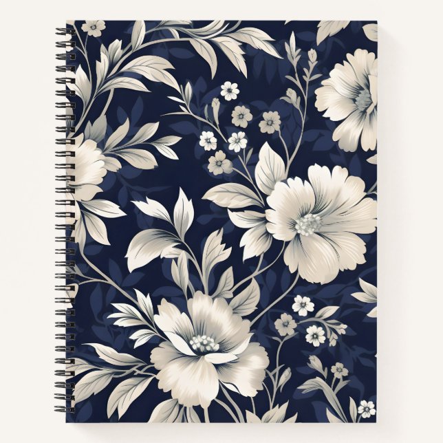Floral in Blue Notebook (Front)