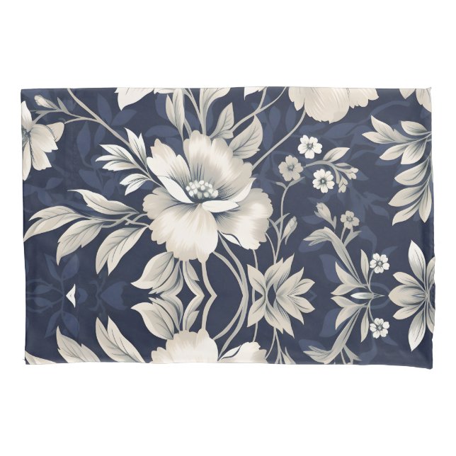 Floral in Blue Pillowcase (Front)