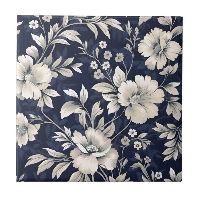 Floral in Blue Tile (Front)
