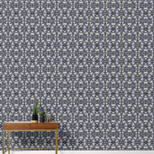 Floral in Blue Wallpaper