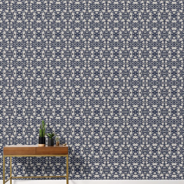 Floral in Blue Wallpaper (Hallway)