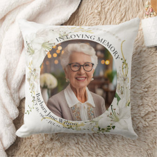 Floral In Loving Memory Memorial Funeral Keepsake Cushion