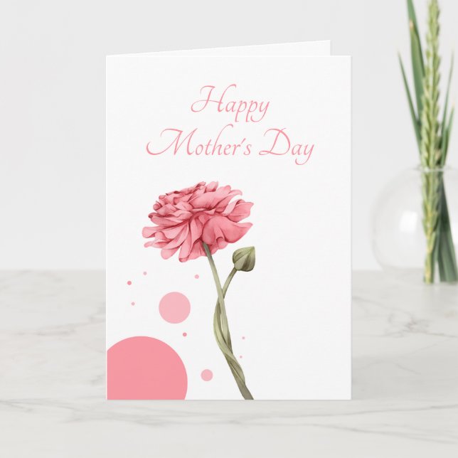 Floral in Pink Photo Mother's Day Card (Front)