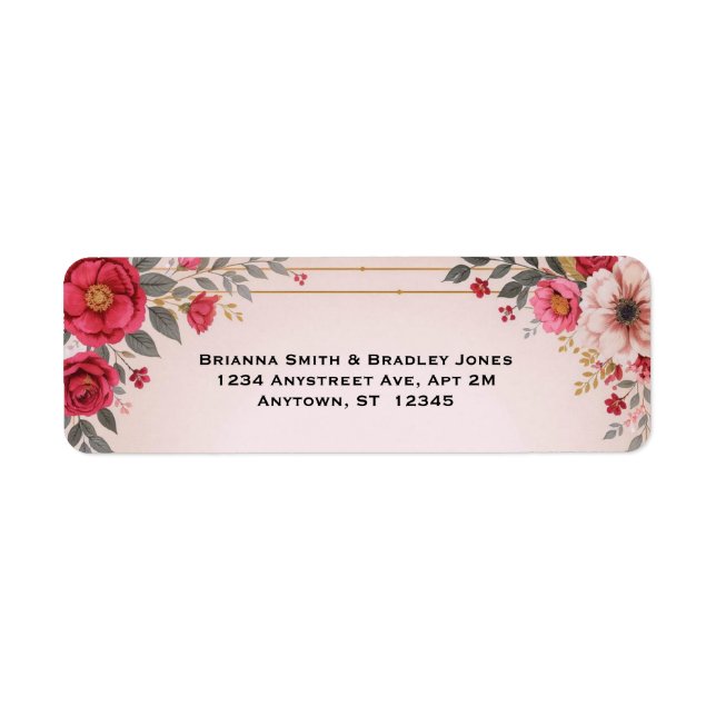 Floral in Pink Return Address (Front)