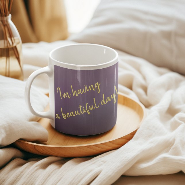 Floral In Purple Classic Mug, 325 ml Coffee Mug (Purple Mug to Personalize.
Text on one side and flower on the other side.)