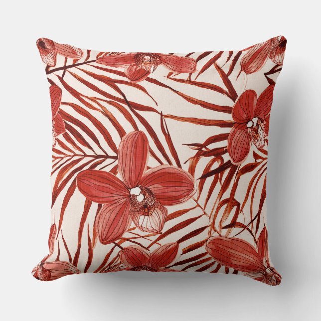 Floral in red pattern cushion (Front)